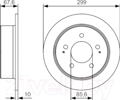 Тормозной диск Bosch 0986479U21 от компании Бесплатная доставка по Беларуси - фото 1