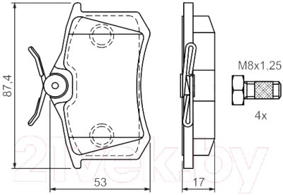 Тормозные колодки Bosch 0986424751 от компании Бесплатная доставка по Беларуси - фото 1