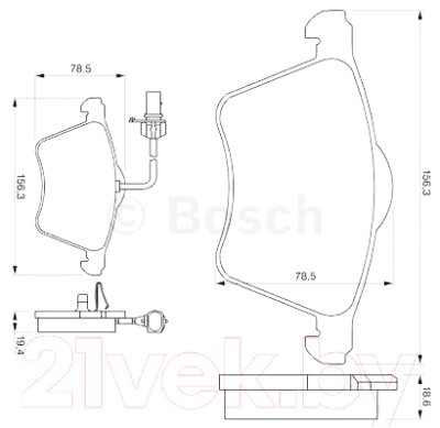 Тормозные колодки Bosch 0986424780 от компании Бесплатная доставка по Беларуси - фото 1