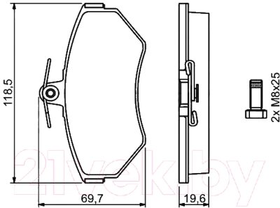 Тормозные колодки Bosch 0986494021 от компании Бесплатная доставка по Беларуси - фото 1