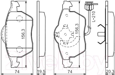 Тормозные колодки Bosch 0986494050 от компании Бесплатная доставка по Беларуси - фото 1