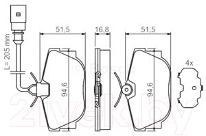 Тормозные колодки Bosch 0986494051