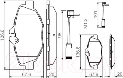 Тормозные колодки Bosch 0986494285 от компании Бесплатная доставка по Беларуси - фото 1