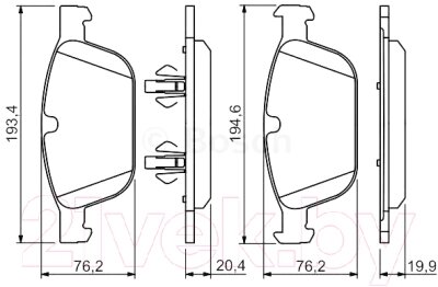 Тормозные колодки Bosch 0986494305 от компании Бесплатная доставка по Беларуси - фото 1