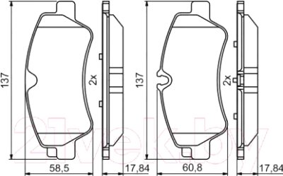 Тормозные колодки Bosch 0986494796 от компании Бесплатная доставка по Беларуси - фото 1