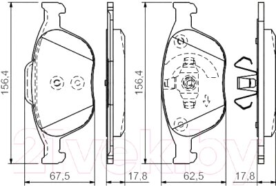 Тормозные колодки Bosch 0986495066 от компании Бесплатная доставка по Беларуси - фото 1