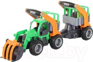 Трактор игрушечный Полесье ГрипТрак с полуприцепом для животных / 48417