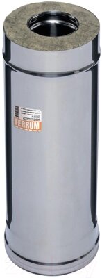 Труба дымохода Ferrum 0.5м 304/0.8мм Ф150x210 / f3952 от компании Бесплатная доставка по Беларуси - фото 1