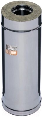 Труба дымохода Ferrum 0.5м 430/0.5мм Ф100x200 / f3901 от компании Бесплатная доставка по Беларуси - фото 1