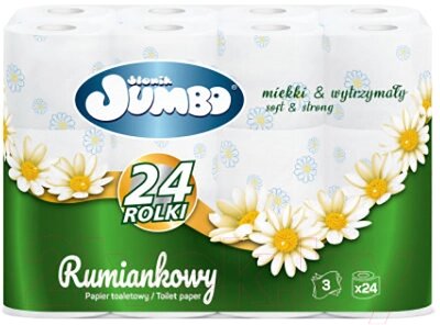 Туалетная бумага Slonik Jumbo Rumianek 3х слойные от компании Бесплатная доставка по Беларуси - фото 1