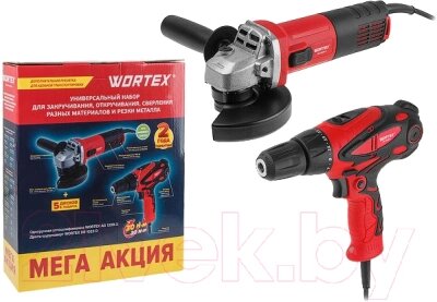 Угловая шлифовальная машина Wortex AG 1209-3 + дрель-шуруповерт DR 1023 D / 1329385 от компании Бесплатная доставка по Беларуси - фото 1