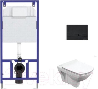 Унитаз подвесной с инсталляцией Cersanit Carina S-MZ-CARINA-XL-COn-S-DL-w + 525 040000 + F5 040055 от компании Бесплатная доставка по Беларуси - фото 1