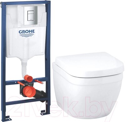 Унитаз подвесной с инсталляцией GROHE Euro Ceramic 39206000 + 39331001 + 38772001 от компании Бесплатная доставка по Беларуси - фото 1