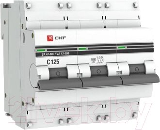 Выключатель автоматический EKF PROxima ВА 47-100 3P 125A (C) 10kA / mcb47100-3-125C-pro от компании Бесплатная доставка по Беларуси - фото 1