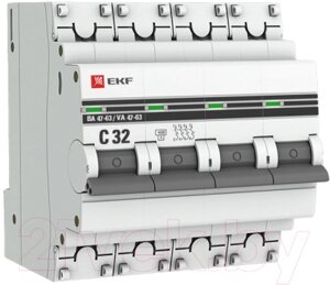 Выключатель автоматический EKF PROxima ВА 47-63 4P 32А (C) 4.5kA / mcb4763-4-32C-pro