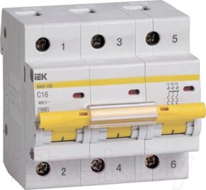Выключатель автоматический IEK ВА 47-100 3п 16А C / MVA40-3-016-C