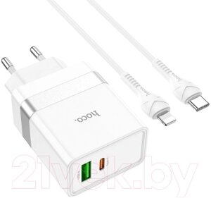 Зарядное устройство сетевое Hoco N21 Pro + кабель Type-C to Lightning