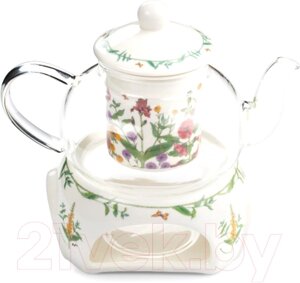 Заварочный чайник Hua Mei English Garden на подставке GC2025