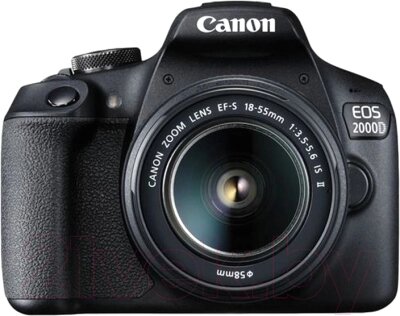Зеркальный фотоаппарат Canon EOS 2000D Kit EF-S 18-55mm IS II / 2728C003 от компании Бесплатная доставка по Беларуси - фото 1