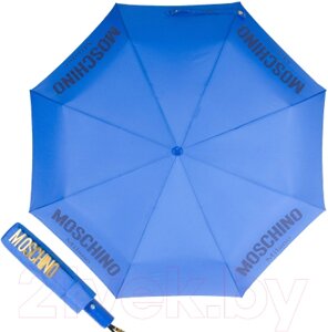 Зонт складной Moschino 8021-OCP New Metal Logo Lightblue