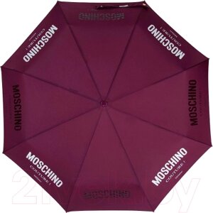 Зонт складной Moschino 8870-OCX Logo Couture Burgundy