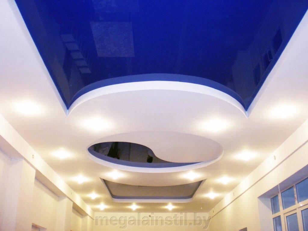 Двухуровневые натяжные потолки 021 от компании ЧТПУП «МегаЛайнСтиль» - фото 1