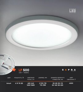 LED - панель LP 500 W6 - W8 - W15 - W20