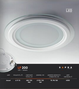 LED - панель LP 200 W6 - W9 - W12