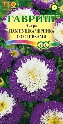 Астра Пампушка черника со сливками, помпонная, 0,3г Г от компании Садовник - все для сада и огорода - фото 1