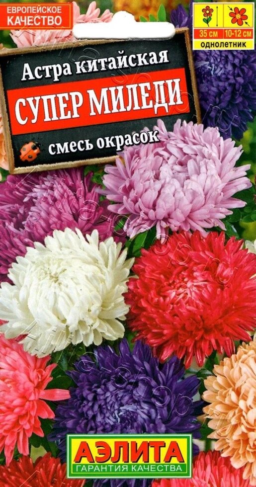 Астра Супер Миледи, смесь окрасок 0,2г от компании Садовник - все для сада и огорода - фото 1