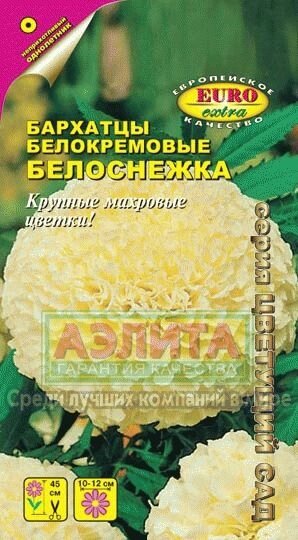 Бархатцы Белоснежка прямостоячие 0,05г. от компании Садовник - все для сада и огорода - фото 1