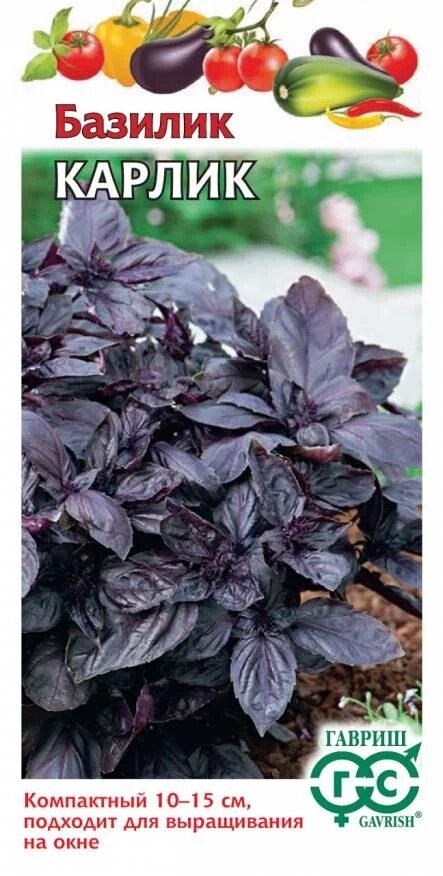 Базилик Карлик, фиолетовый 0,1г, Г от компании Садовник - все для сада и огорода - фото 1