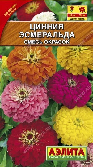 Цинния Эсмеральда, смесь окрасок 0.3 г от компании Садовник - все для сада и огорода. Семена почтой по всей РБ - фото 1