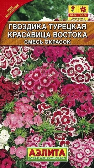 Гвоздика турецкая Красавица востока,смесь окрасок 0,1г от компании Садовник - все для сада и огорода. Семена почтой по всей РБ - фото 1