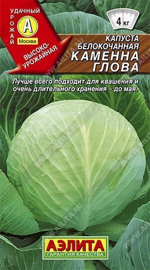 Капуста б/к Каменна глова 0.3г аэлита от компании Садовник - все для сада и огорода. Семена почтой по всей РБ - фото 1