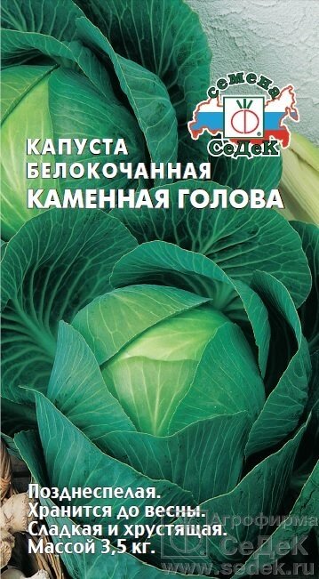 Капуста белокочанная Каменна глова СДК 0,5г от компании Садовник - все для сада и огорода - фото 1