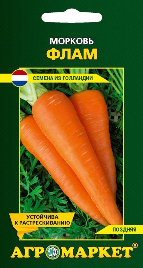 Морковь Флам 2 г. Голландия на скидке срок годности до 07.24года от компании Садовник - все для сада и огорода - фото 1