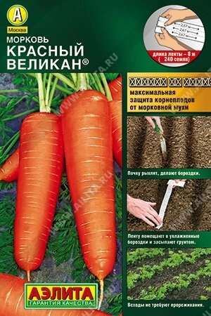 Морковь Красный великан лента 8м. АЭЛИТА от компании Садовник - все для сада и огорода - фото 1