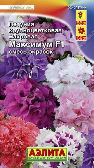 Петуния Максимум F1 крупноцветковая махровая, смесь окрасок 5шт. (А) от компании Садовник - все для сада и огорода - фото 1