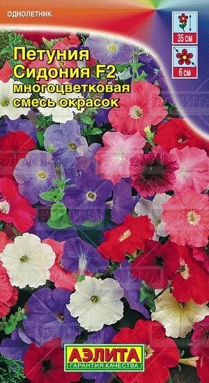 Петуния Сидония F2 многоцветковая, смесь окрасок 10 шт от компании Садовник - все для сада и огорода - фото 1
