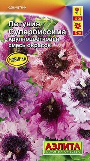 Петуния Супербиссима крупноцветковая, смесь окрасок 7 шт от компании Садовник - все для сада и огорода. Семена почтой по всей РБ - фото 1