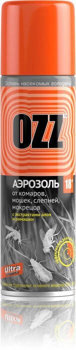 Аэрозоль OZZ 18 ULTRA от комаров, мошек,150 мл - фото