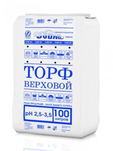 Торф "Двина" верховой 100 литров pН 2.5-3.5