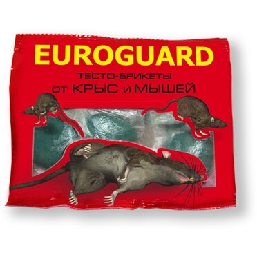 Родентицид Euroguard от крыс и мышей тесто-брикеты 100 г от компании Садовник - все для сада и огорода - фото 1
