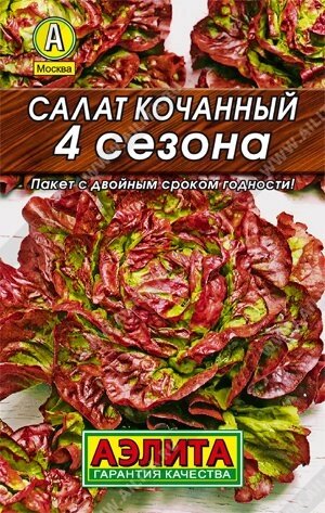 Салат 4 сезона, кочанный  АЭЛИТА 0,5гр от компании Садовник - все для сада и огорода. Семена почтой по всей РБ - фото 1