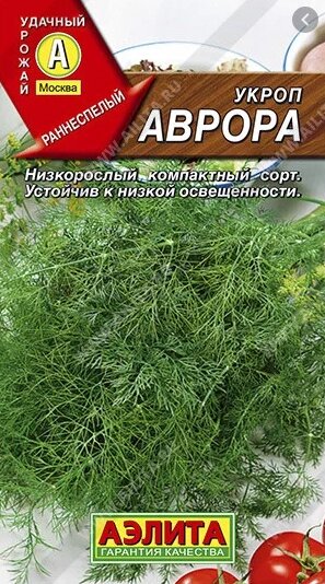 Укроп Аврора 3 г  АЭЛИТА от компании Садовник - все для сада и огорода. Семена почтой по всей РБ - фото 1