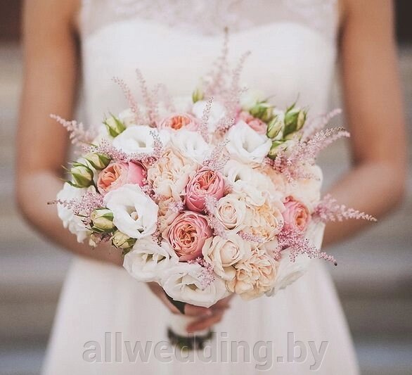 Свадебный букет из пионовидных роз #1 от компании Салон цветов и свадебных аксессуаров «Allwedding» в г. Сморгонь - фото 1