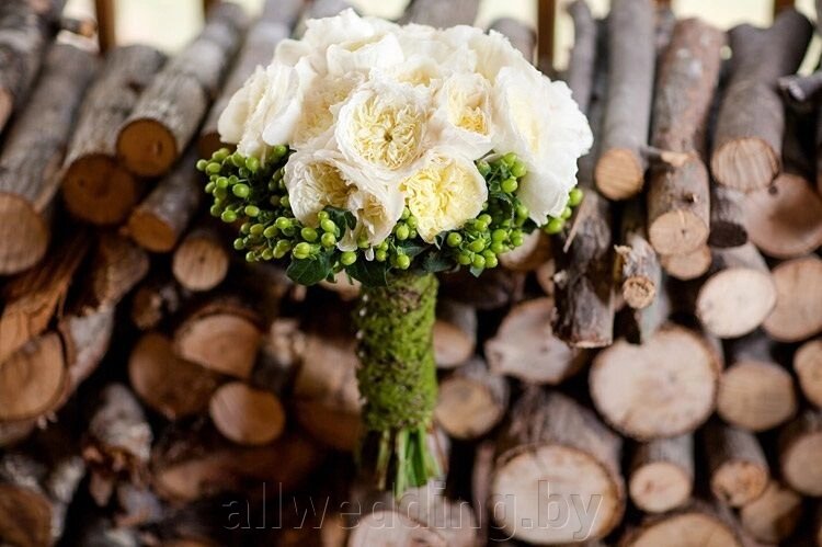Свадебный букет в стиле Рустик #2 от компании Салон цветов и свадебных аксессуаров «Allwedding» в г. Сморгонь - фото 1