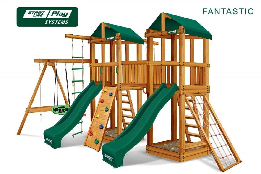 Детский городок FANTASTIC стандарт (green) от компании Интернет-магазин «Sport-Center » - фото 1