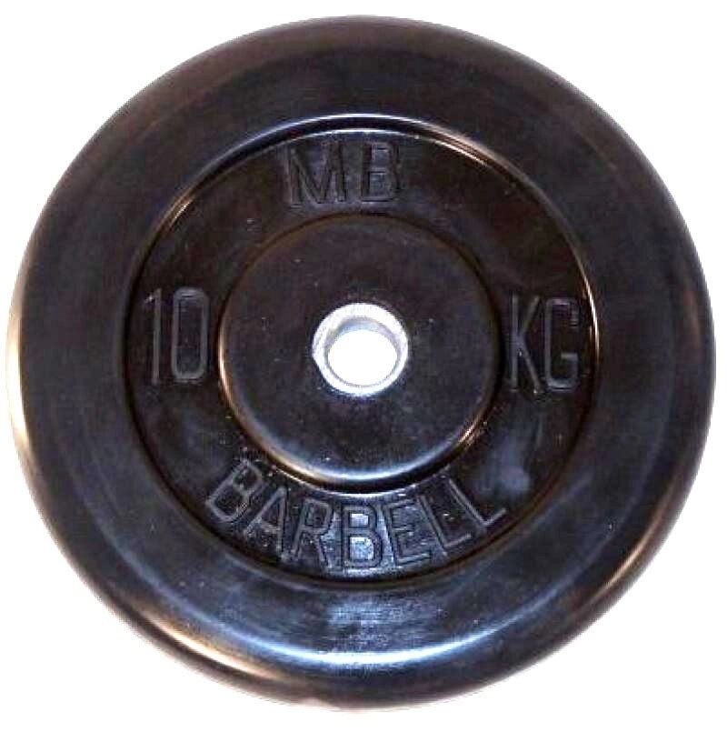 Диск обрезиненный BARBELL MB (металлическая втулка) 10 кг / диаметр 26 мм от компании Интернет-магазин «Sport-Center » - фото 1